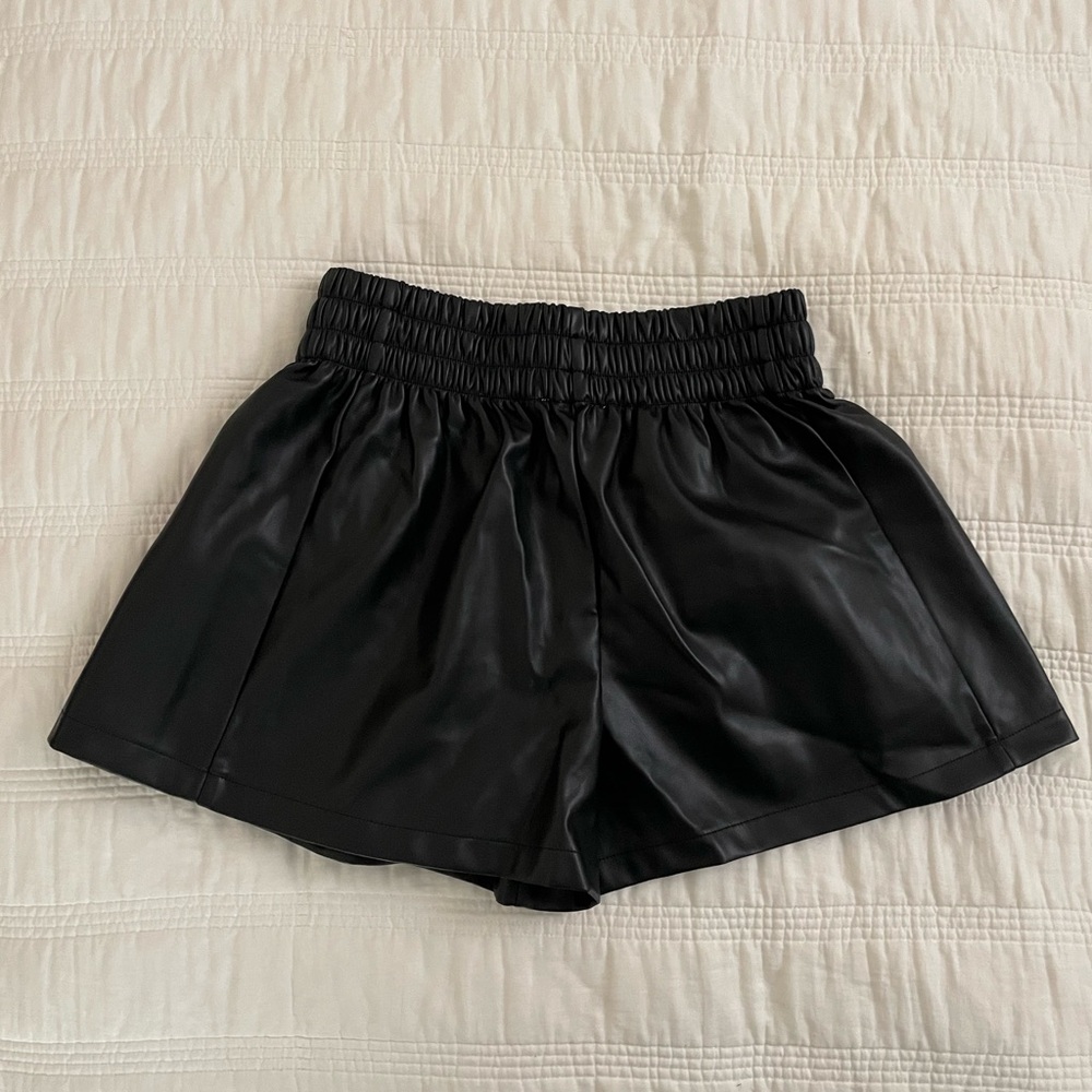 Black Leather Shorts